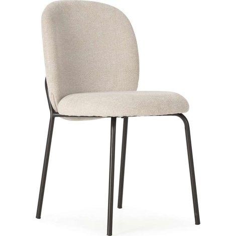 Pack de 4 sillas md-Jaime tapizado textil beige/negro, 85cm(alto) 51cm(ancho) 60cm(largo) (1/5)