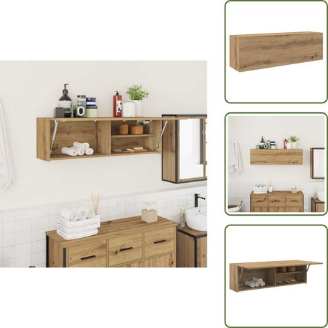 Armadio in legno - vidaXL Mobiletto da Bagno Rovere Artigianale 100x25x30 cm Truciolato - Armadio decorativo