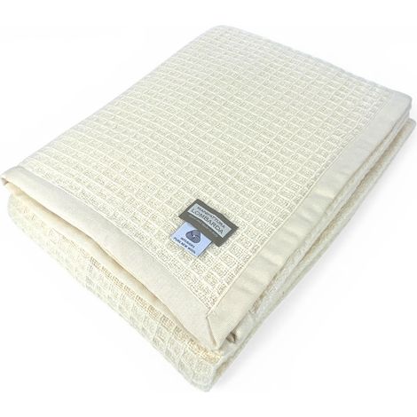 Coperta in Lana Estiva Maia - Pura Lana Vergine - Leggera e Traspirante - Antipilling - Made in Italy Cm. 190x220 1 Piazza e Mezza