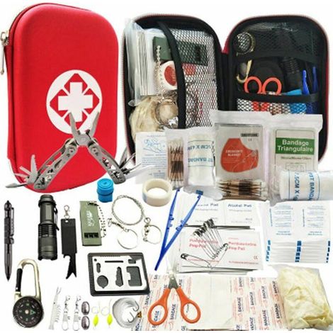 Trousse premiers secours survie – Randonnée, camping, chasse – Kit urgence – Compact (1/5)