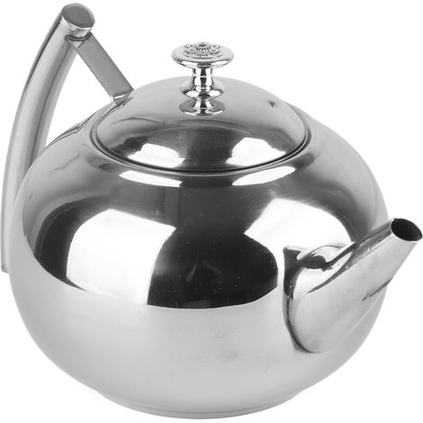 Théière en acier inoxydable 1,5L avec infuseur, bouilloire sans toxique pour infusion de feuilles et sachets de thé (1/5)