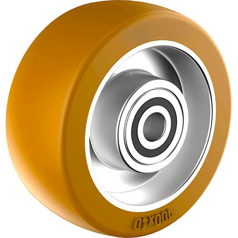 Roue polyuréthane jante aluminium 82 x 30 alésage 12 longueur de moyeu 40 mm (1/2)