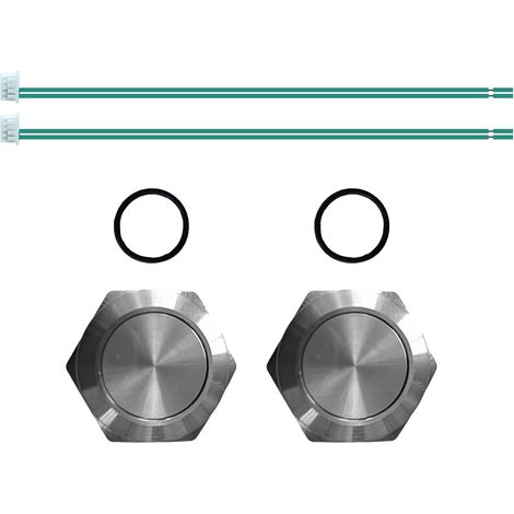 Bouton-Poussoir en Acier Inoxydable, Étanche et Résistant aux Intempéries, Diamètre de Montage 19 mm, Fonctionnement Flexible 6-24 V CA/DC, pour Environnements Extérieurs et Intérieurs (1/5)