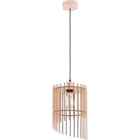 Suspension scandinave bois clair E27 15W Solana Alfa (1/3)
