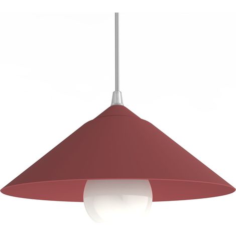 LUMICOM CHAPEAU Sospensione, 1XE27, max 42W, metallo, rosso cowhide, D25cm (1/4)