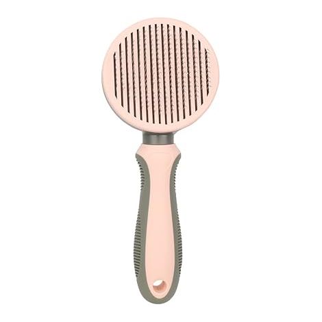 Brosse douce pour chiens et chats, brosse autonettoyante pour le toilettage, brosse pour tous types d'animaux (rose) (1/5)