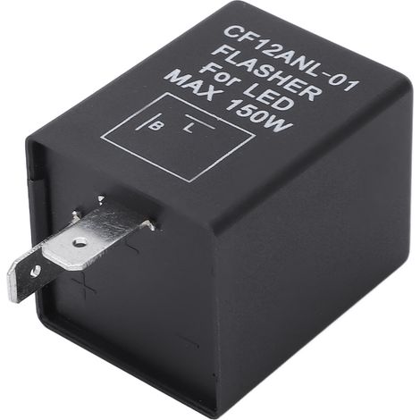 Relais clignotant 2 broches 10 A 0,1 W à 150 W haute puissance portable pour voiture, moto et véhicule électrique 12 V (1/5)