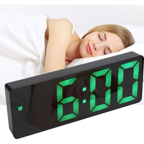 LED-Spiegelwecker mit Schlummerfunktion – Einstellbare Helligkeit – USB-Anschluss zum Aufladen – Ideal für Schlafzimmer und Büro (1/5)