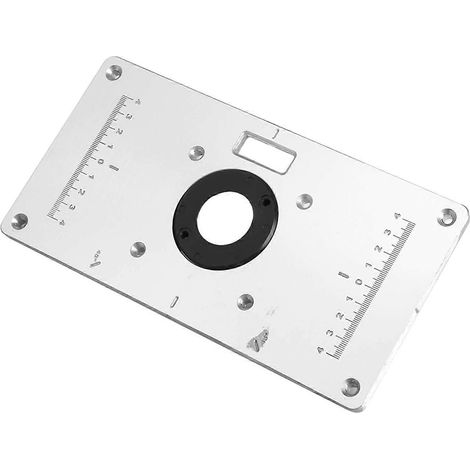 Plaque d'insertion en aluminium pour table de défonceuse (9,3 x 4,7 x 0,3 po) avec 4 anneaux et vis pour établis de menuiserie (1/5)