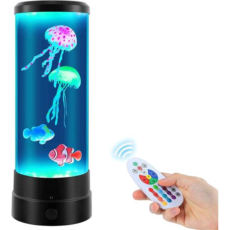 Lampada lava, luce notturna per bambini con telecomando, alimentazione USB, lampada acquario silenziosa con colori cangianti, regalo per donne e neonati (1/5)