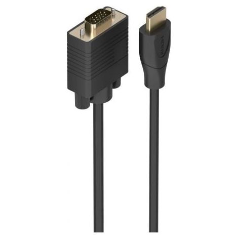 Cable Conversor Aisens A122-1012 SVGA Macho/ HDMI Macho/ 2m/ Negro