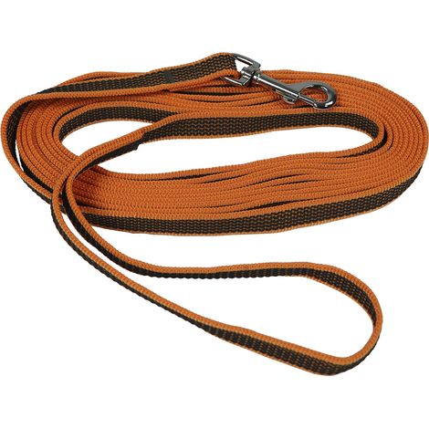 EQuest Gummierte Schleppleine für Hunde - mit Handschlaufe, 5 m - orange