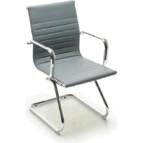 Poltrona fissa su slitta mod. Xeno direzionale colore grigio ecopelle M0820-03