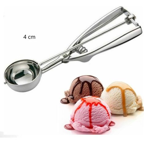 Cucchiaio per gelato in acciaio inox, scava palline di gelato, scava frutta - Diametro 4 cm (1/5)