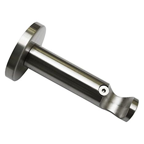Gardinia 10011152 Supporto Aperto per Asta, Metallo, Finitura Acciaio Inossidabile, 8x8x0.1 cm (1/4)