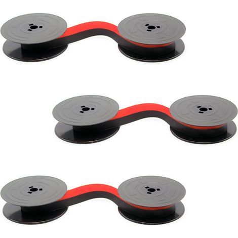 3 Pièces Ruban Machine a Ecrire Universel GR4 GR1 Ruban pour Machine à Écrire Ruban de Machine a Ecrire Vintage en Nylo Double Bobine de Ruban pour Machine à Écrire - Rouge et Noir (1/5)