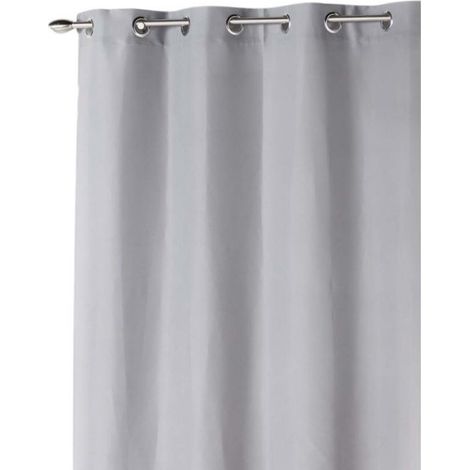 Rideau a oeillets 140 x 260 cm Absolu gris (1/3)