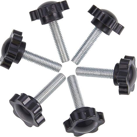 Lot de 6 vis moletées M8 x 25 mm, vis à main à bouton étoile en plastique moleté. (1/5)
