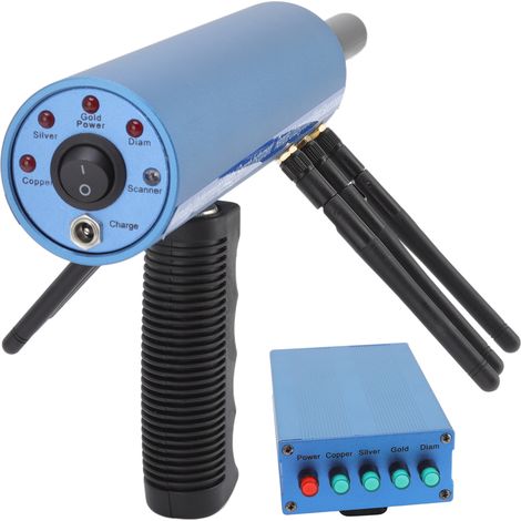 Détecteur de métaux en aluminium bleu, profondeur de 20 m, 6 antennes, portable et rechargeable, pour or, argent et bronze, prise australienne 100-240 V (1/5)