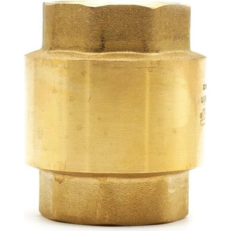 Clapet Anti Retour 15x21 Vanne Anti Retour 1/2" PN16 Laiton Axe Plastique Clapet Double Femelle pour Filtre Eau de Pluie, Robinet Exterieur Jardin, Reducteur de Pression Eau (1/5)