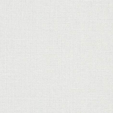 Papier peint uni blanc effet textile | Tapisserie unie blanche chambre à coucher & salon | Papier peint intissé bureau & couloir (1/2)