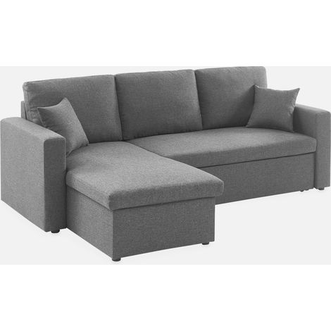 Sofá cama esquinero reversible con espacio de almacenamiento, 3 plazas