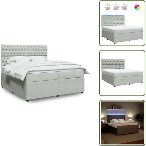 Sommier à lattes de lit et matelas Gris clair 200x200cm Velours - Sommier À Lattes De Lit - Sommiers À Lattes De Lit - Lit - Meuble De Chambre À Coucher (1/5)