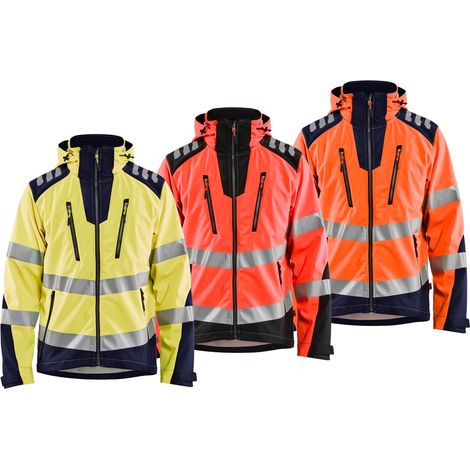 Chaqueta de trabajo softshell de alta visibilidad 4491 - Rojo fluorescente/Negro M (1/5)