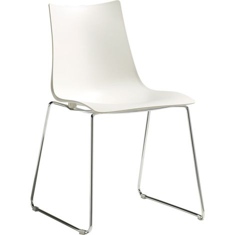 Chaise design, Lot de 2 chaises Zebra avec pied luge par Scab Blanc en Plastique, Scab design