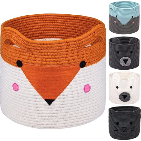 Storage Basket Storage Box, 40x33 Laundry Basket for Children's Toys, Kallax, Clothes. Cute animal laundry basket, gift basket for baby, cat, dog. (1/5)