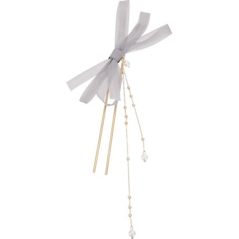 Épingle à Cheveux Saint-valentin ou Anniversaire Rétro Décoration en Perles et Nœud en Organza, Accessoire Élégant Solide pour Femmes (1/5)
