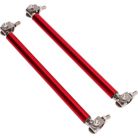 Set mit 2 ausziehbaren, roten Edelstahl-Diffusor-/Spoiler-Halterungen für Stoßstangen, 15 cm (1/5)