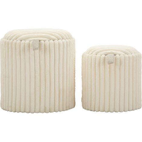 Lot de 2 Poufs Coffre "Goteborg" 42cm Blanc (1/5)