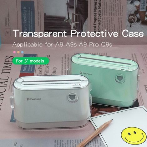 Housse de protection transparente PeriPage avec dragonne portable pour imprimante d'étiquettes thermique Bluetooth de poche A9/A9s/A9 Pro/Q9s (1/4)