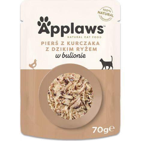 Comida Húmeda Para Gatos Sobre Pollo Arroz Salvaje 70 G Applaws Cat