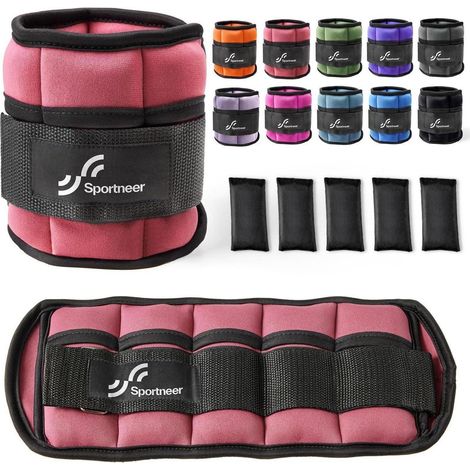 Knöchelgewichte Verstellbar 2,2kg 4,5kg Frauen Männer Gym Pfirsichrosa (1/5)