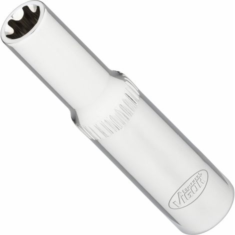 VIGOR T Steckschlüsseleinsatz, lang, V7014-8, 1/4 Zoll (6,3 mm) Vierkant, E Profil, SW E8