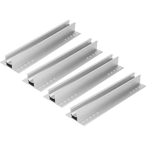 Kit de fixation pour panneaux solaires en aluminium, 4 pièces 300mm, anticorrosion pour toit plat ou incliné (1/5)
