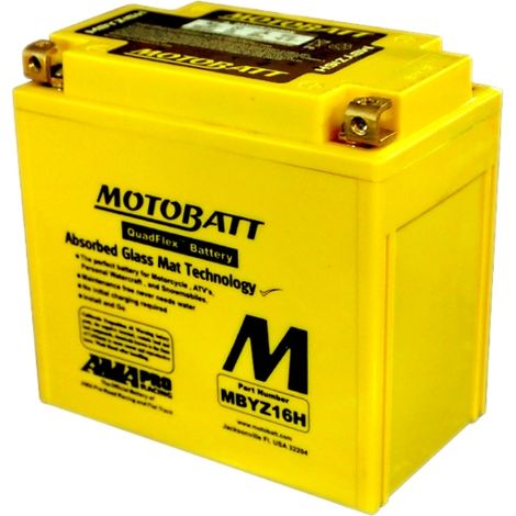 BATTERIA MOTOBATT AGM MBYZ16H 12V 16,5 Ah BQ037 compatibile con Yuasa GYZ16H