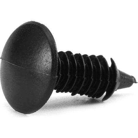 Lot de 100 clips plastique noirs universels pour fixation pare-chocs, rivets nylon, attaches de carrosserie automobile (1/5)