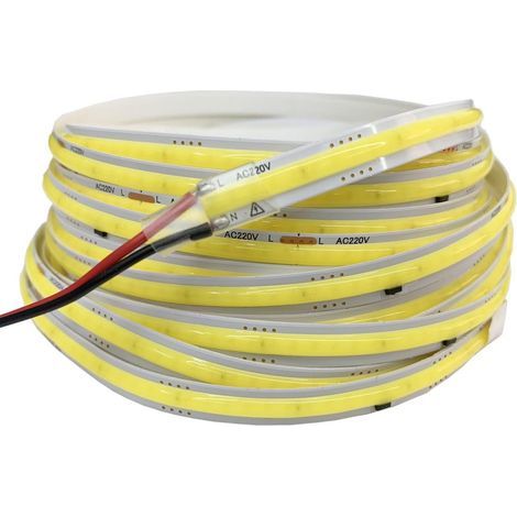 Flexible COB LED Strip, 296 LEDs, Driverless, 220V, Warm White, For Indoor Use (1/5)