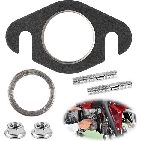Jeu de Joints de Collecteur d'Échappement Universel 50cc avec Goujons, Montage Facile et Durable, Accessoires Scooter 50cc (1/5)