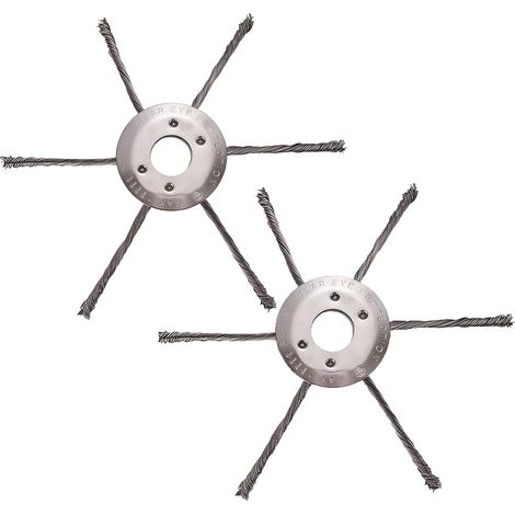 Tête de coupe-bordures en fil d'acier en 2 parties, tête de coupe pour coupe-bordures de jardin, tête de brosse avec fil noué, roue métallique de rechange universelle pour accessoires de tondeuse à ga (1/5)