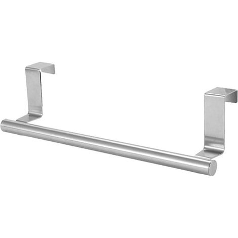Porte-serviettes multifonctionnel en acier inoxydable, barre simple sans trou, pour salle de bain, L 6,2 x 36 cm (1/5)