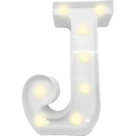 Lettere luminose a led alfabeto J luminoso per decorazione casa compleanni nozze festa bar eventi luce calda (1/5)