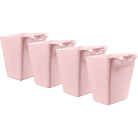 Lntyq Lot de 4 porte-gobelets à suspendre, 131211cm, pots à crayons suspendus, pots à plantes, pot à maquillage (rose), Plastique (1/4)