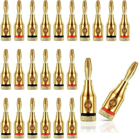 24 Bananenstecker für Lautsprecher, 4-mm-Musikkabel