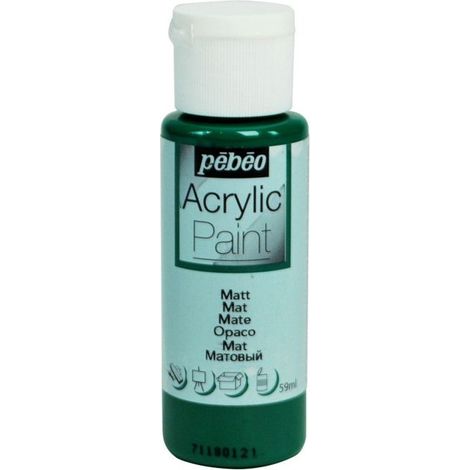 Peinture acrylique - Vert cyprès - Mat - Texture fluide - Tous supports (1/2)