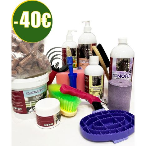 Set grooming RISPARMIO 40 Euro. 15 pezzi accessori più prodotti per cavalli Union Bio (1/5)