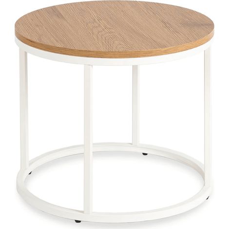 Mesa de centro ANN de 53 cm, roble/blanco, estilo escandinavo (1/5)